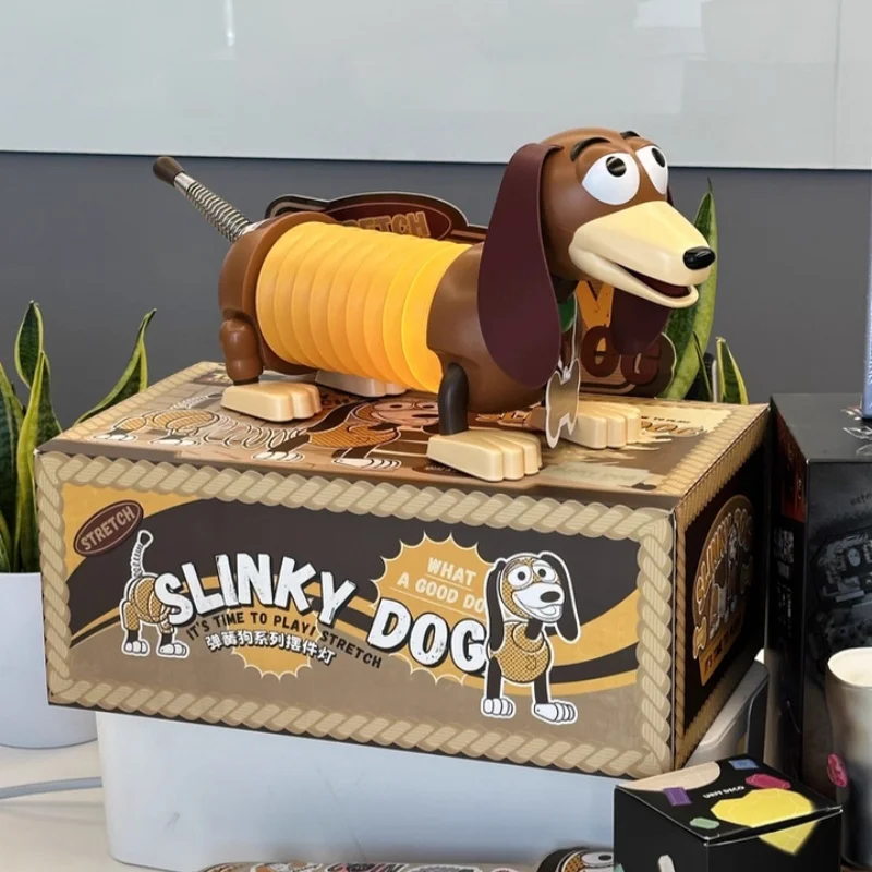 

Hot Original Disney Toy Story Slinky Dog Anime Figures Slinky Dog Ornamnet Collection Toy Night Light Desktop Ornament In Stock