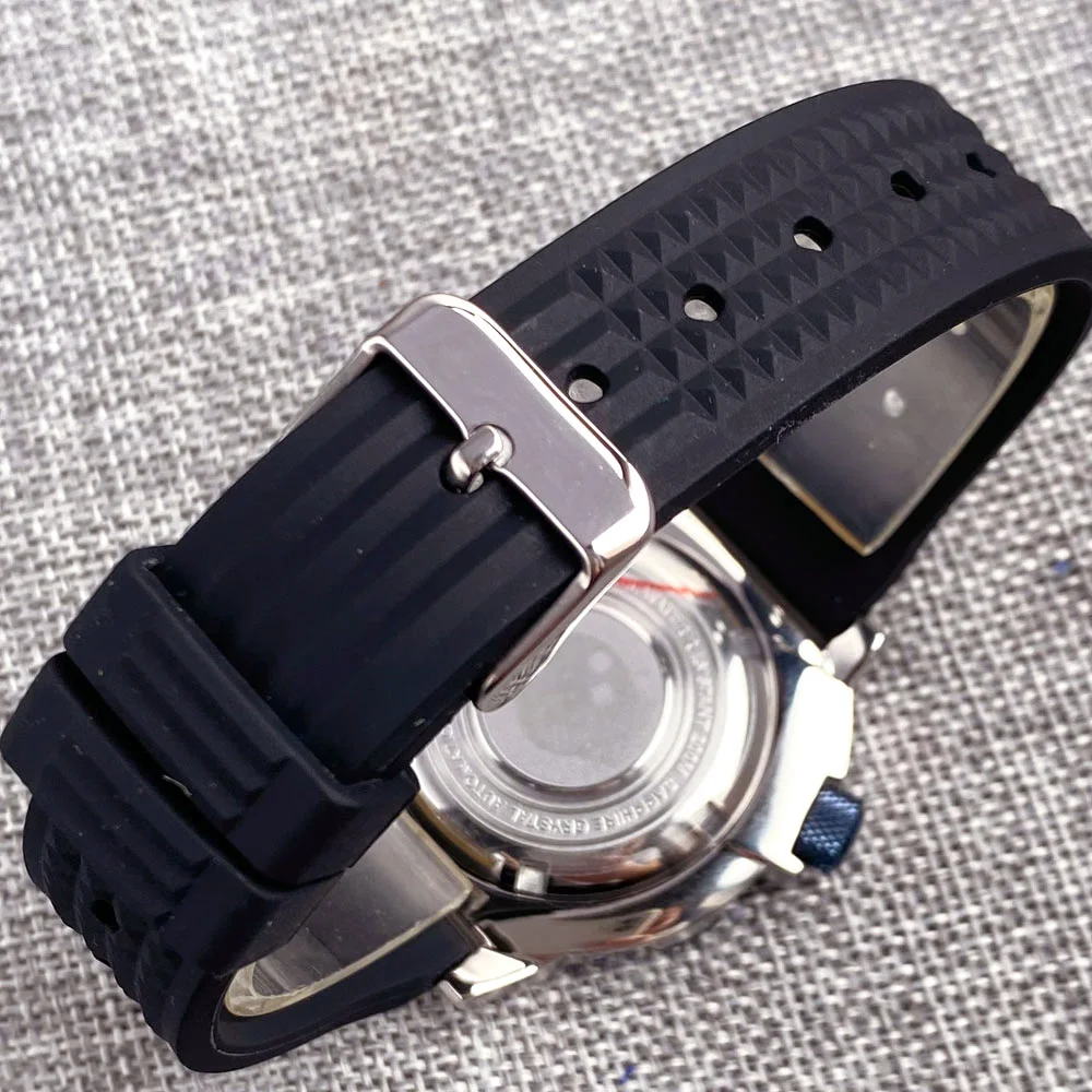 200M Diving Watch Blue Monster Automatic Men Watch NH36 Movt 120 Click Bezel 3.8 Crown Black Edge Hand Waffle Band Luminous