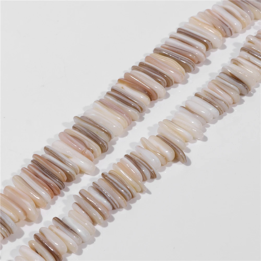 5x18mm Irregular Shell Beads Natural Freshwater Mother of Pearls Point Bead Bohemia Reiki Spacer Shells for Jewelry Making 15\'\'