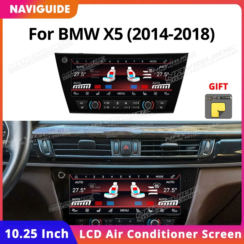 NAVIGUIDE 10.25'' For BMW X5 F15 X6 F16 2014 2015 2016-2018 Panel Air Touch LCD Screen Condition Seating Voice Control Climate 