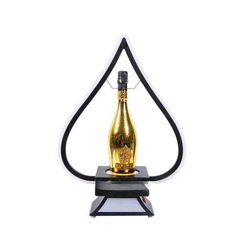 Bar spade A luminous wine bar nightclub nightclub wine tray LED golden yellow light metal wine champagne display stand