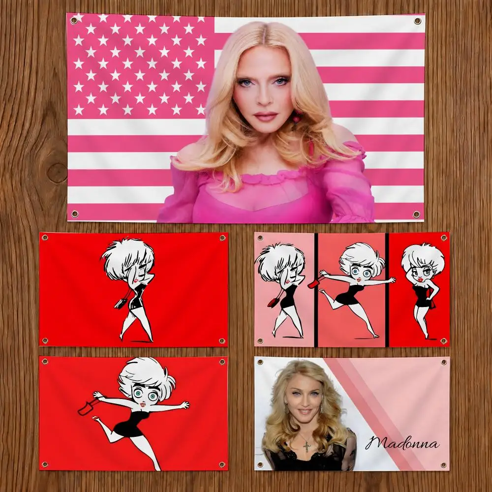 M-Madonna Fashion Singer Flags Flag Durable Outdoor Indoor Festive Decoration Classic Design Wall Room Banner