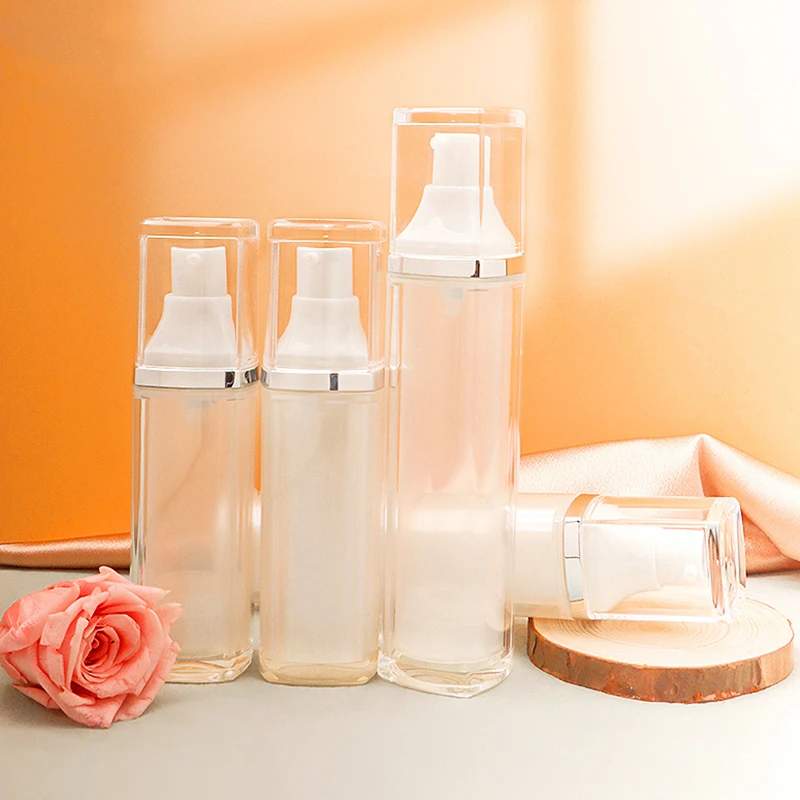50pcs 30ml 50ml Square Airless Pump Cosmetic Container Lotion Bottle Portable Travel Dispensing Bottle