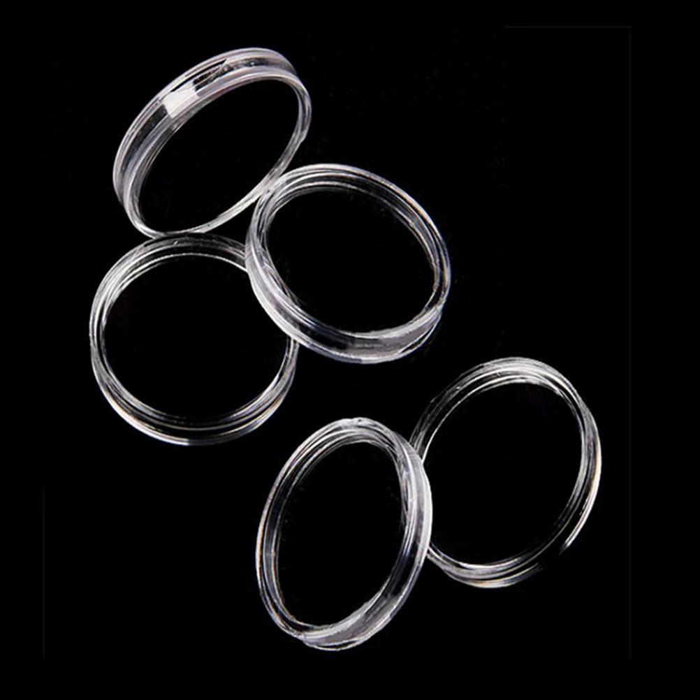 10Pcs Storage Boxes Applied Clear Round Cases Coin Storage dia 45mm Lighthouse Plastic Capsules Coin box Display Cases