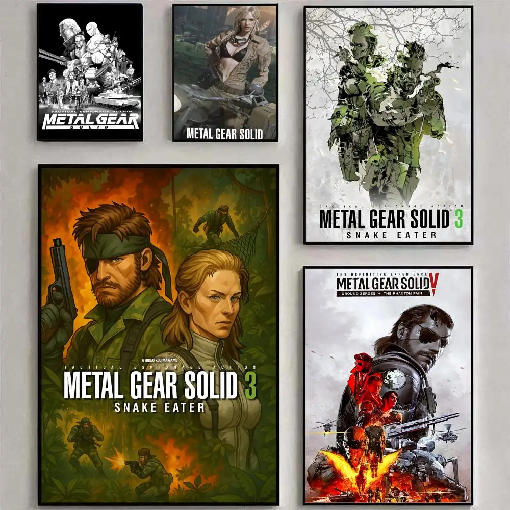 Affiche murale solide Game M-Metal G-Gear, autocollants d'art imprimés, adaptés au bureau, au bar, au salon, à la décoration de la maison, cadeau