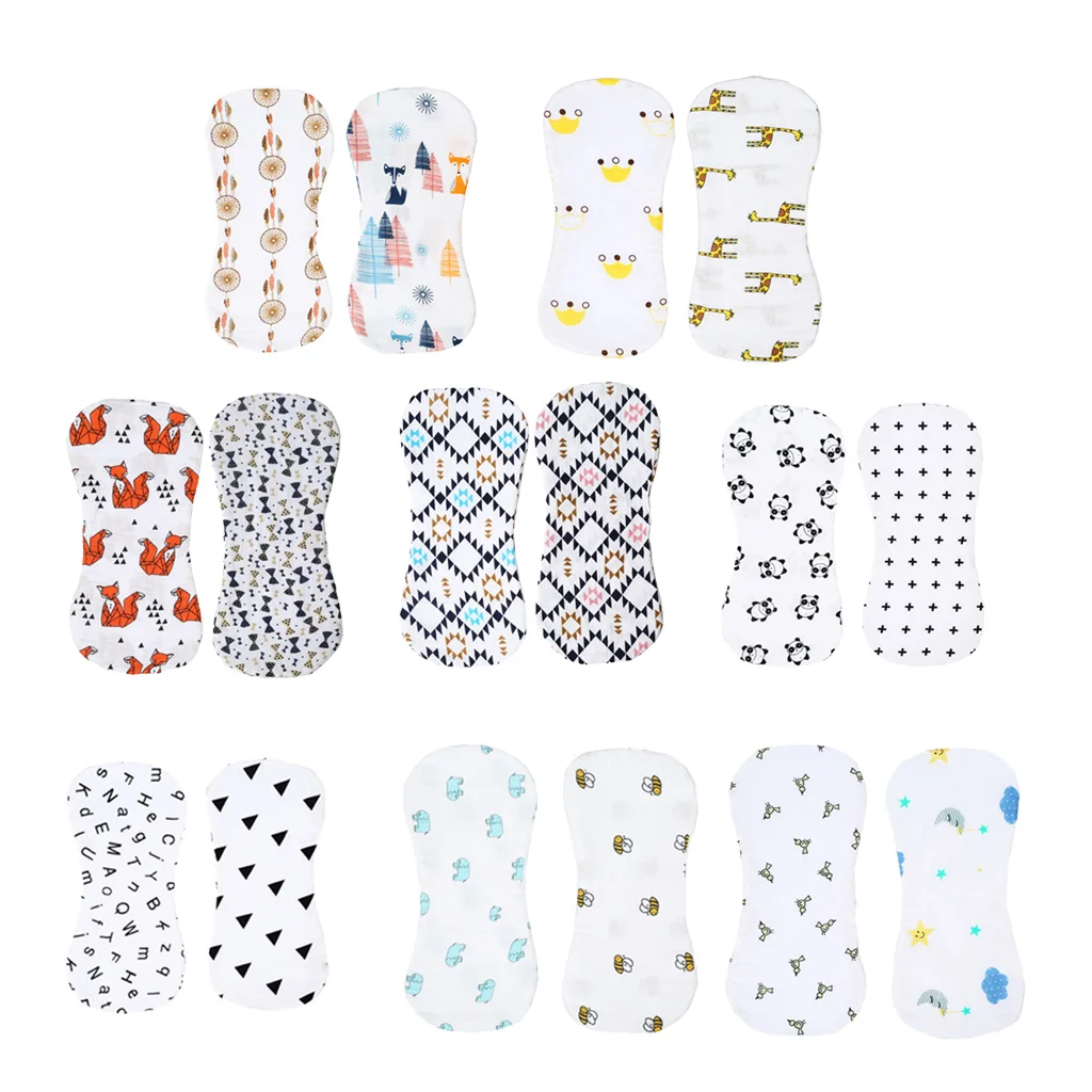 Cartoon Cotton Sweat Towel Double Layer Gauze Baby Spit Rags Absorbent Muslin Cloths for Baby Feeding All Seasons