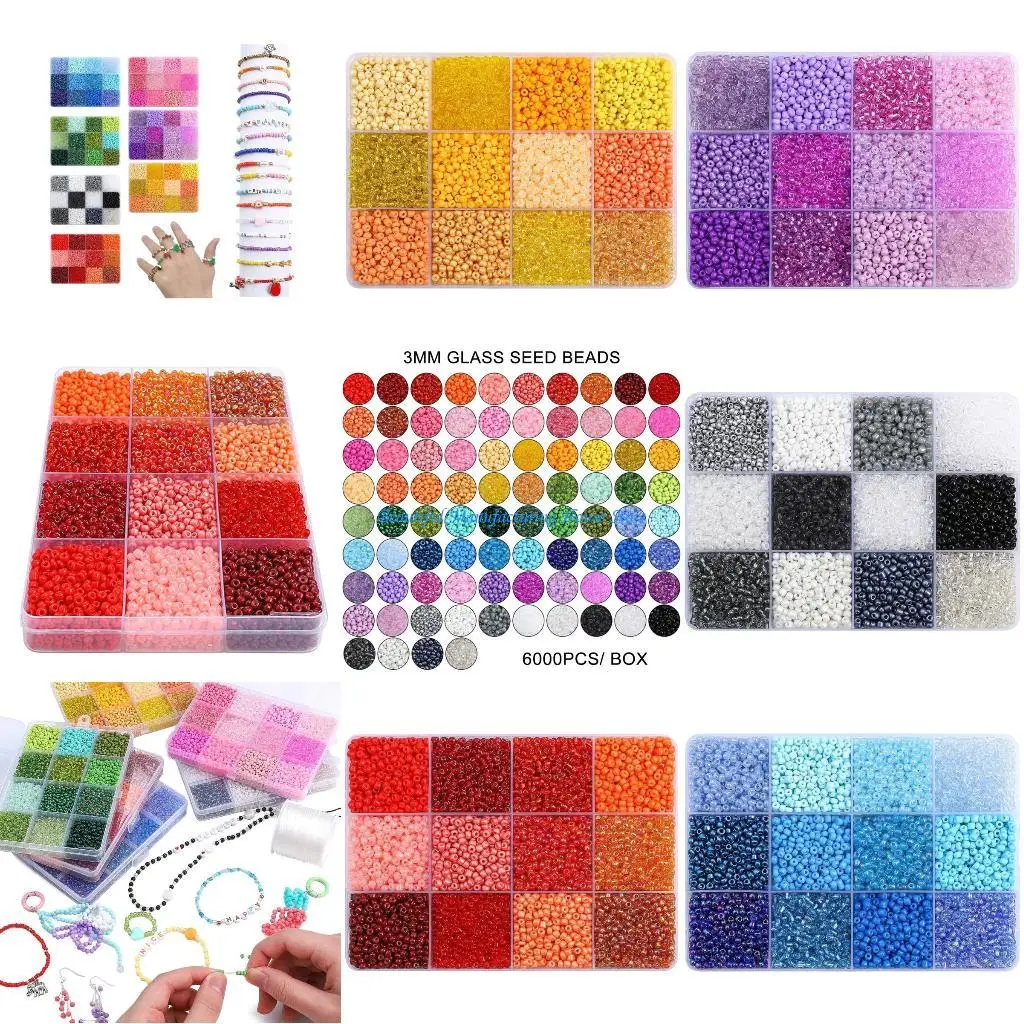 

E56A Elegant Mixed Round Spacer Beads with Bead Storage Container for Jewelry Making