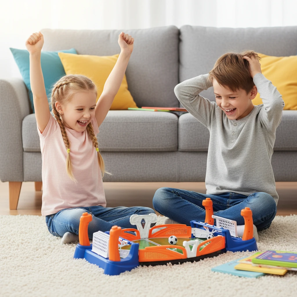 Tafelvoetbaltafel voor 2 spelers met 4 ballen - Mini-tafelvoetbalspel voor binnenshuis gezinsplezier, voetbaltafel voor kinderen en volwassenen voor spel