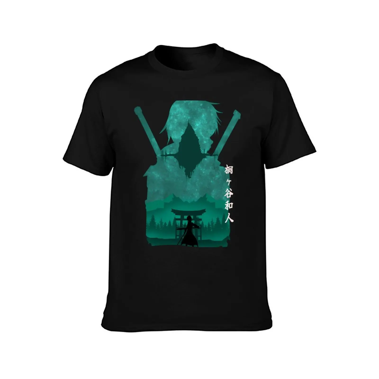 Anime Space Kirito Sword T-Shirt Simple Casual Short Sleeve Tee T-Shirt