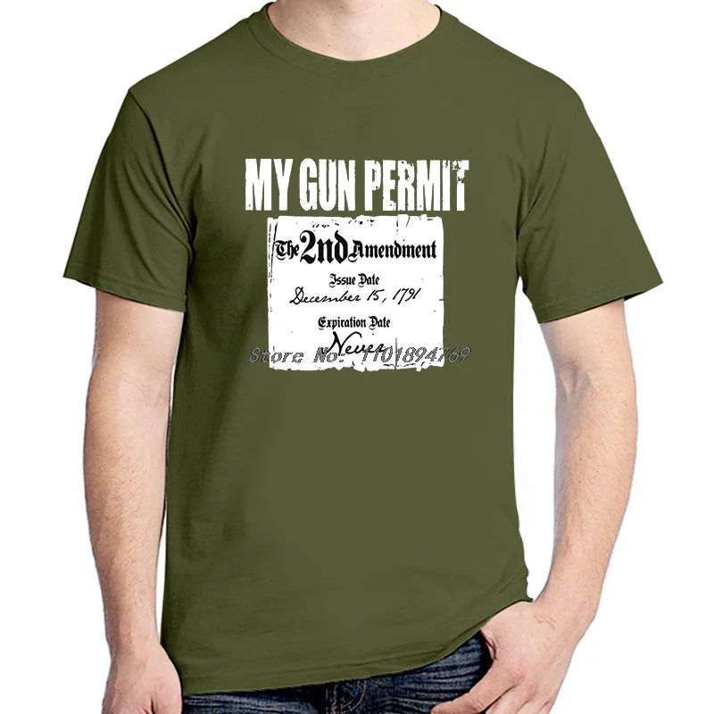 My Gun Permit Second Amendment Funny 2nd Ban Ar15 Ak4 Graphic T Shirts Tees Tops Short Sleeve T-Shirt High Quality Mens Clothes