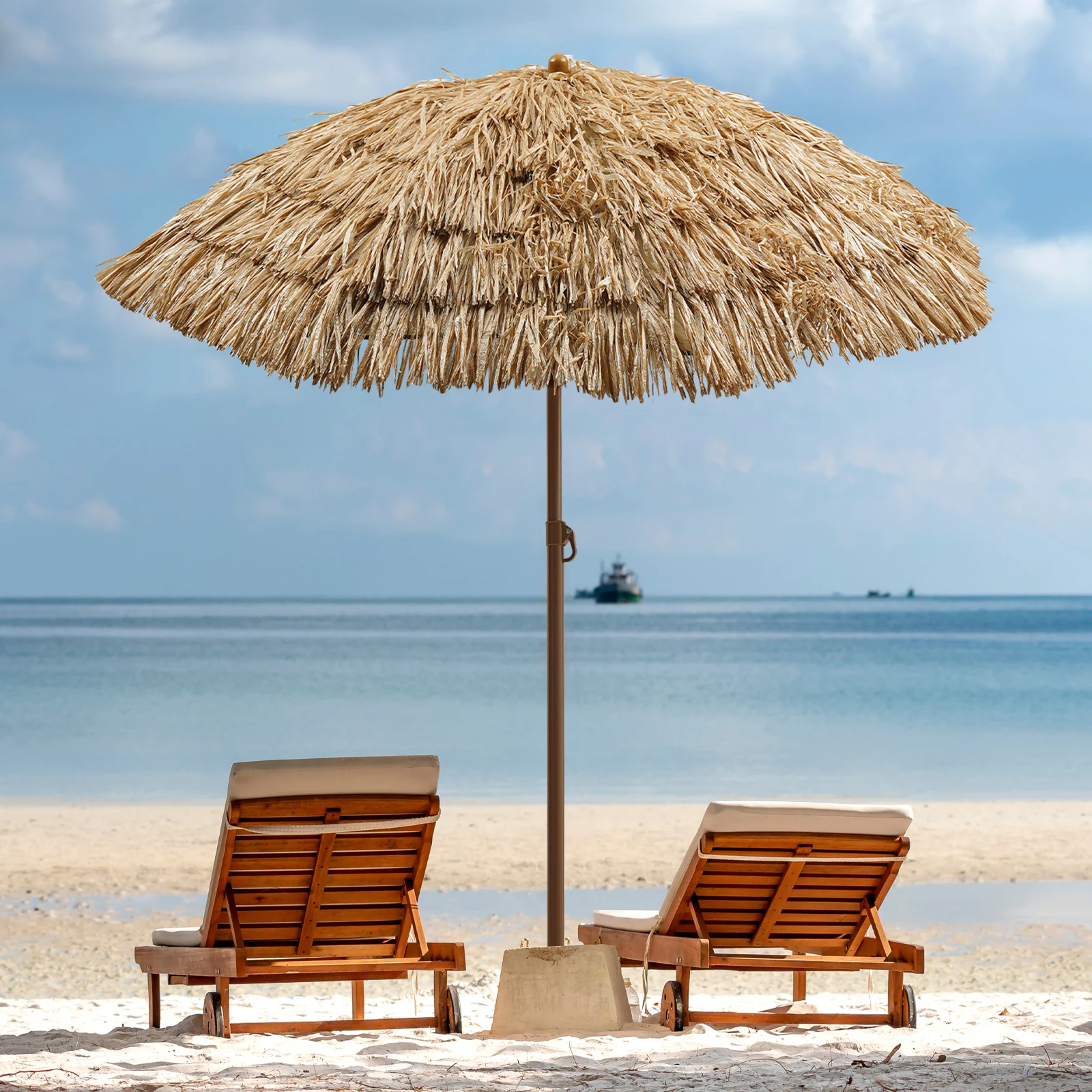 

190cm Height Beach Sun Shade Umbrella 45° Flexible Tilt Adjustment Function Detachable Design and Storage Bag