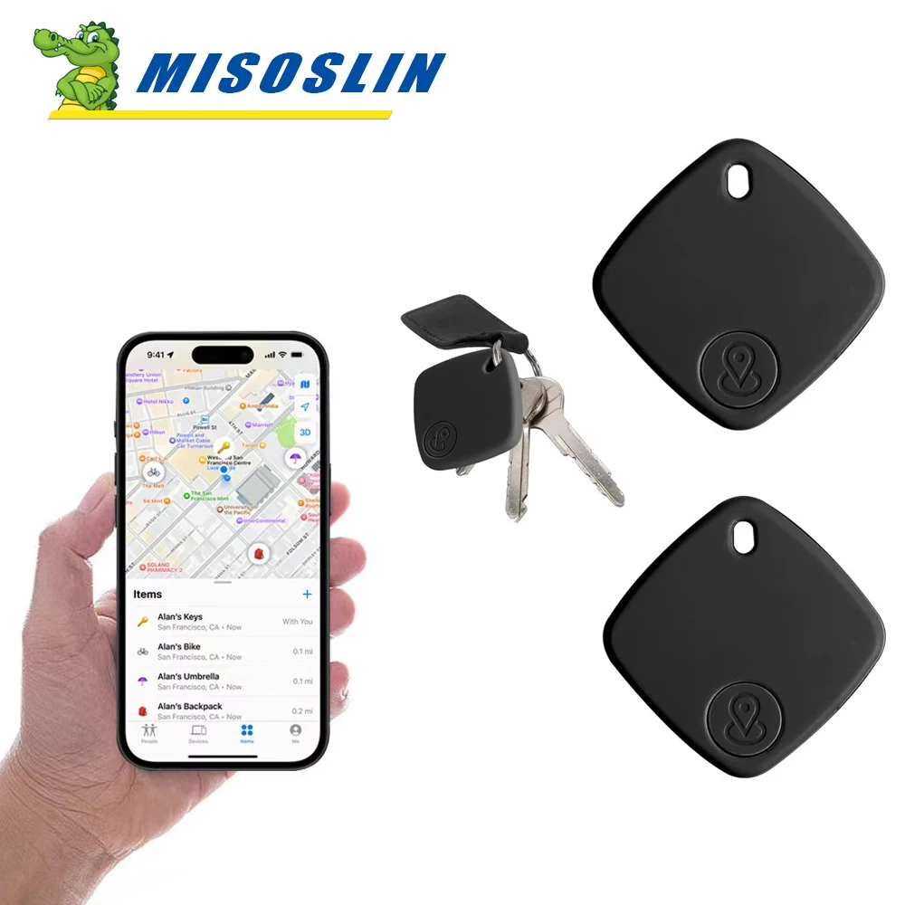 جهاز تعقب ذكي بنظام تحديد المواقع Iphone Key Pet Kids Finder يعمل مع تطبيق Find My (iOS فقط) جهاز تذكير مضاد للفقدان لاسلكيًا