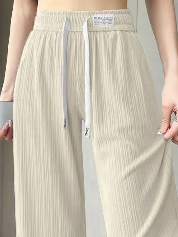 Plones Anchos de Seda de Hielo para Mujer, Plones Frescos de Verano, Protección Solar, Talla Pequeña, Versión Casual,...