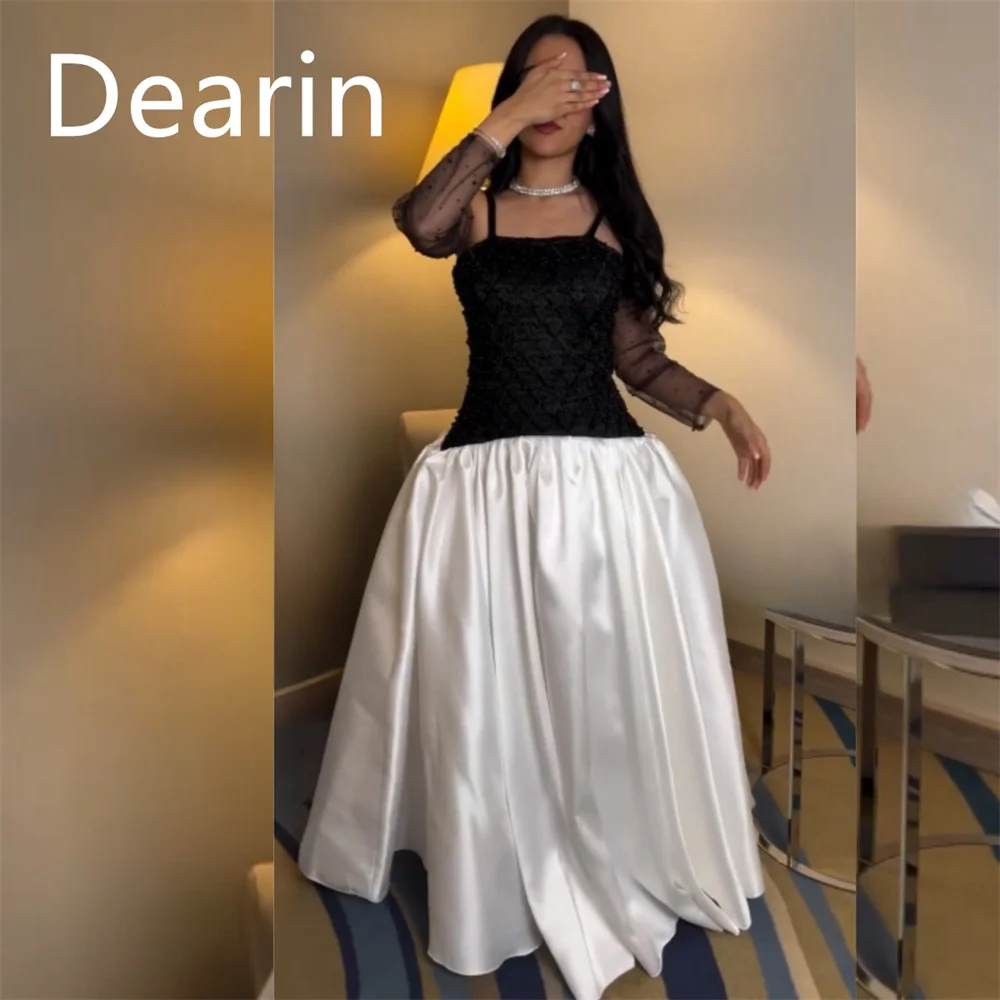 Prom Dress Women Evening Dearin Shoulder Girdle A-line Ankle Length Skirts Sleeveless Bespoke Occasion Dresses Formal Gown