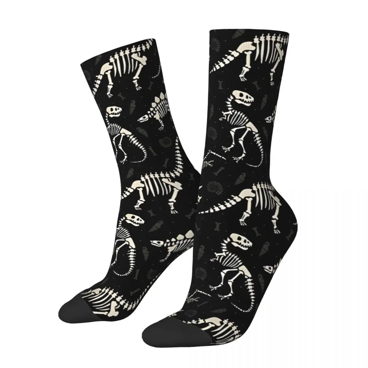 Dinosaur Fossils In Black Dinos Socks Male Mens Women Summer Stockings Polyester