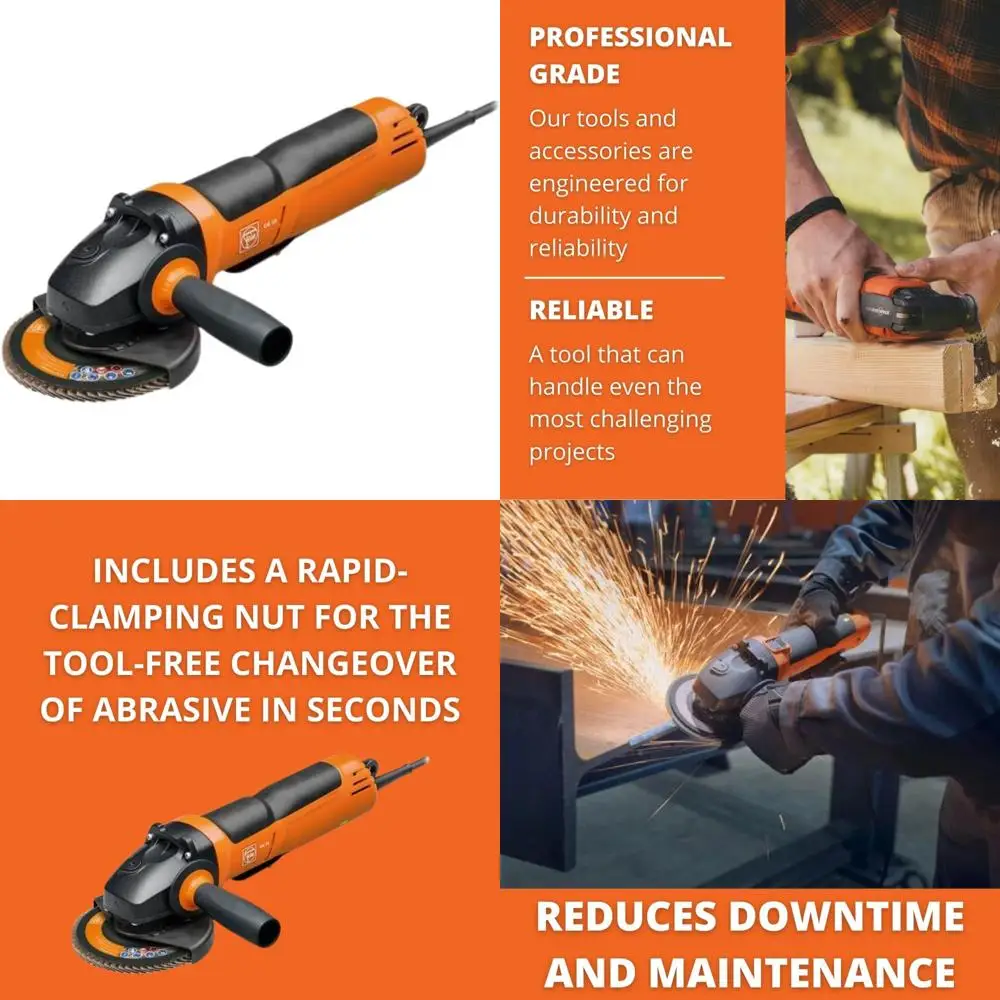 

Compact Angle Grinder with Brushless Motor, Variable Speed, Advanced Safety, Dust Protection for Precision Cutting