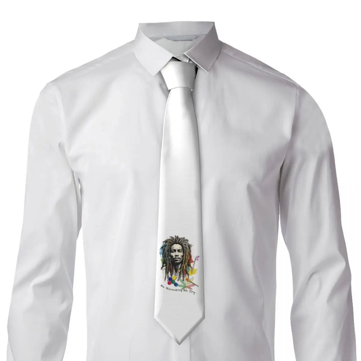 Bob Marley In Sketch Cravatta da uomo in poliestere di seta 8 cm Cravatte Accessori per feste Cravatta Gravatas classiche