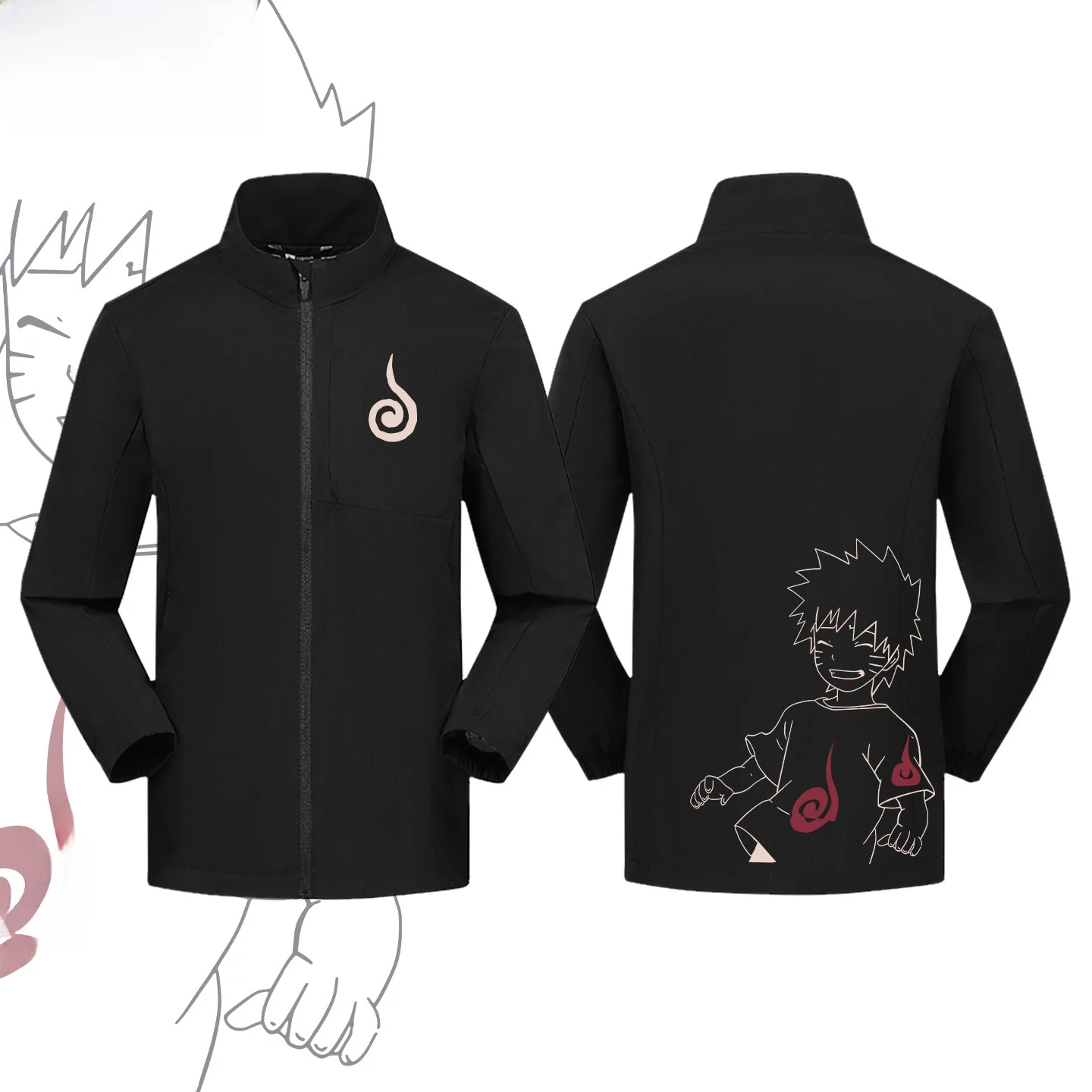 

Детская куртка для косплея на весну-осень, с воротником-стойкой, повседневная, с длинными рукавами, на молнии, из смесового хлопка