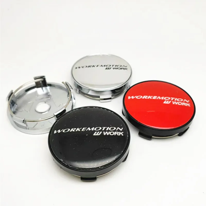 4pcs 60mm Work Emotion W Work Wheels Center Caps Hub Logo Emblem Badge Car Styling Rims Dust-proof Cover