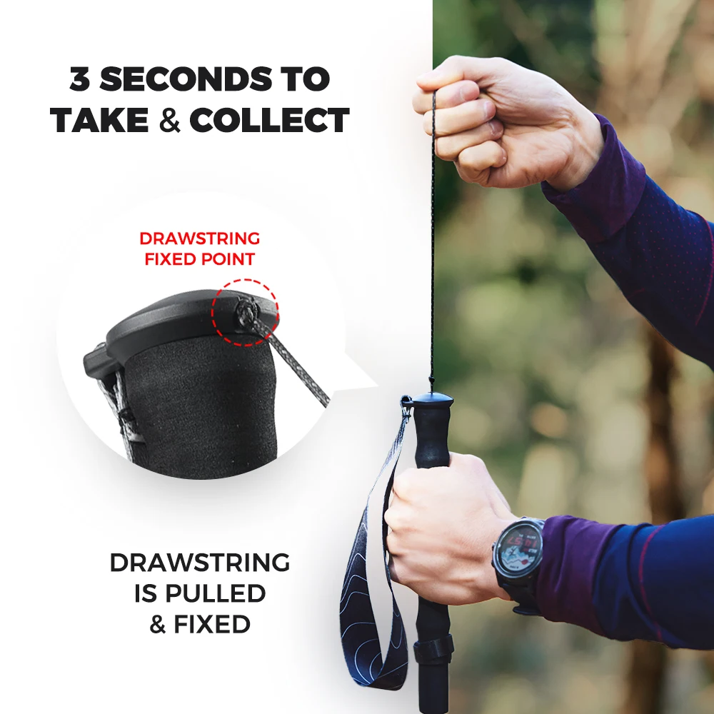 Naturehike Yingfeng EXT Ultralight Carbon Fiber Folding Trekking Poles Quick‑Lock Portable Hiking Sticks Tail Running Climbing