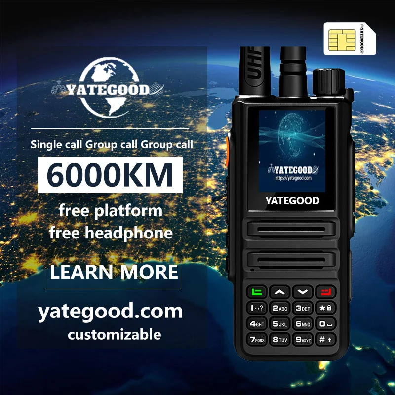 

YATEGOOD G889 zello 5000KM GPS walkie talkie long range global ptt 4G poc radio100km
