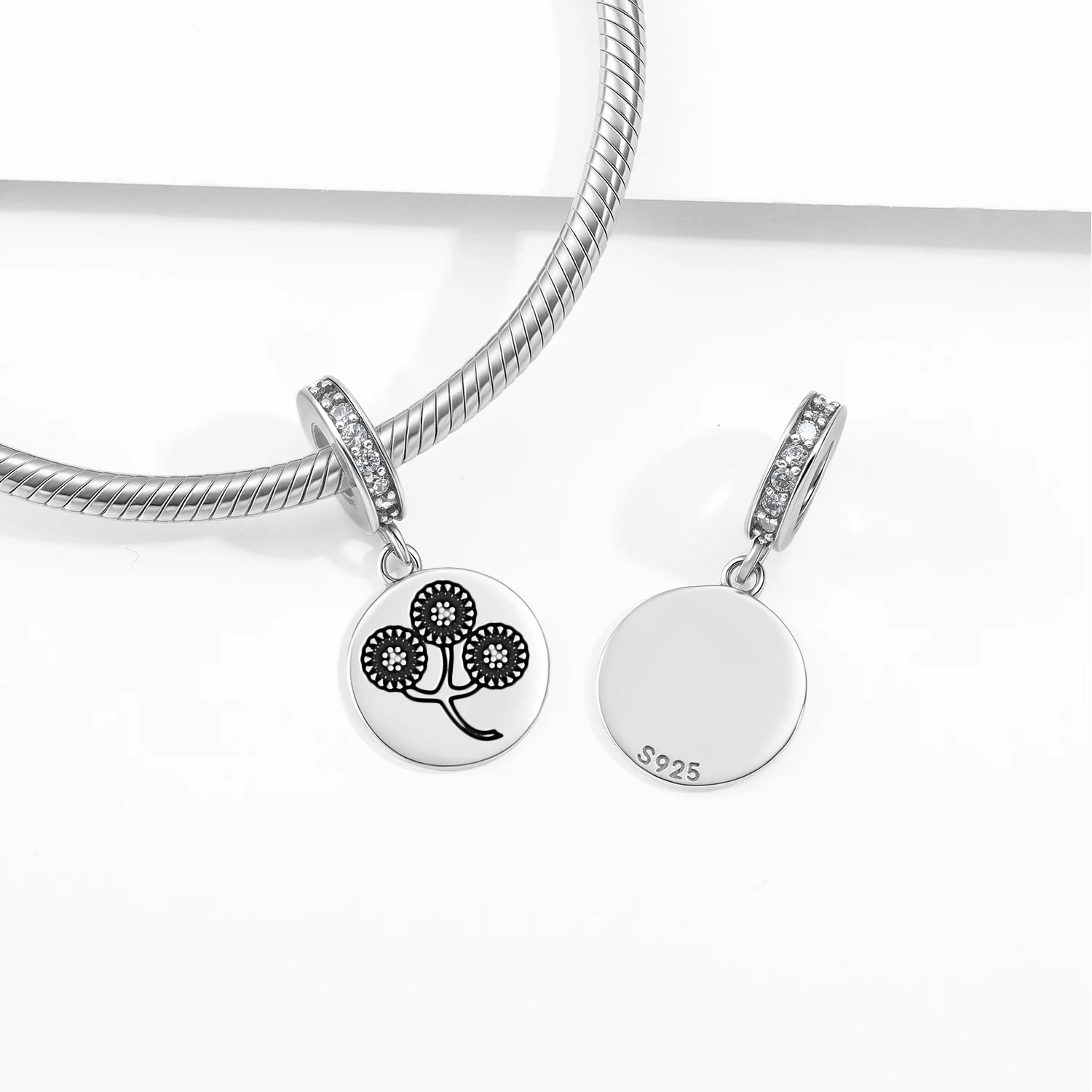 

Flowers Tansy Pendant 925 Sterling Silver Symbol Charm Bead for Women Bracelet Necklace Jewelry Popular