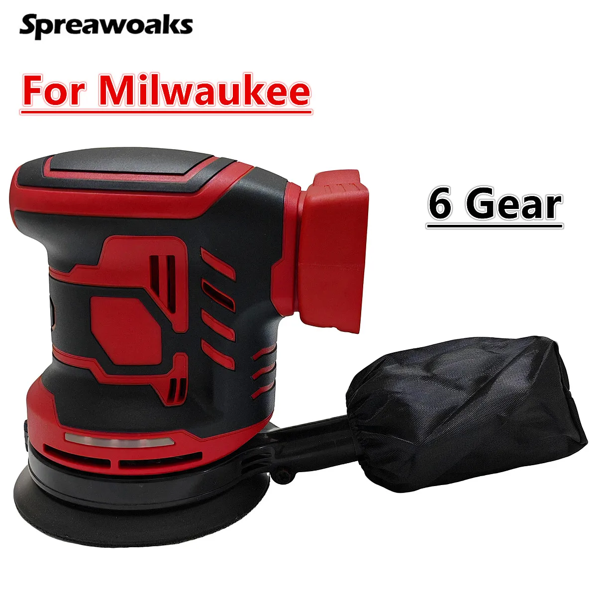 Brushless Random Orbital Sander 6 Speed Cordless Electric Wood Polishing Grinder With Sandpaper For Milwaukee 18V Battery