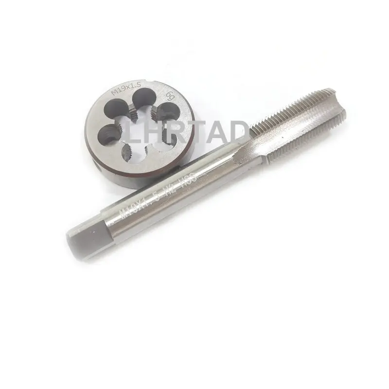 Tap Die Grupo M19x2 M19x1.5 M19x1 M19x0.75 Hss Reto Métrico Parafuso Fino Torneira Redonda Kit de Reparo de Rosca M19x2 M19
