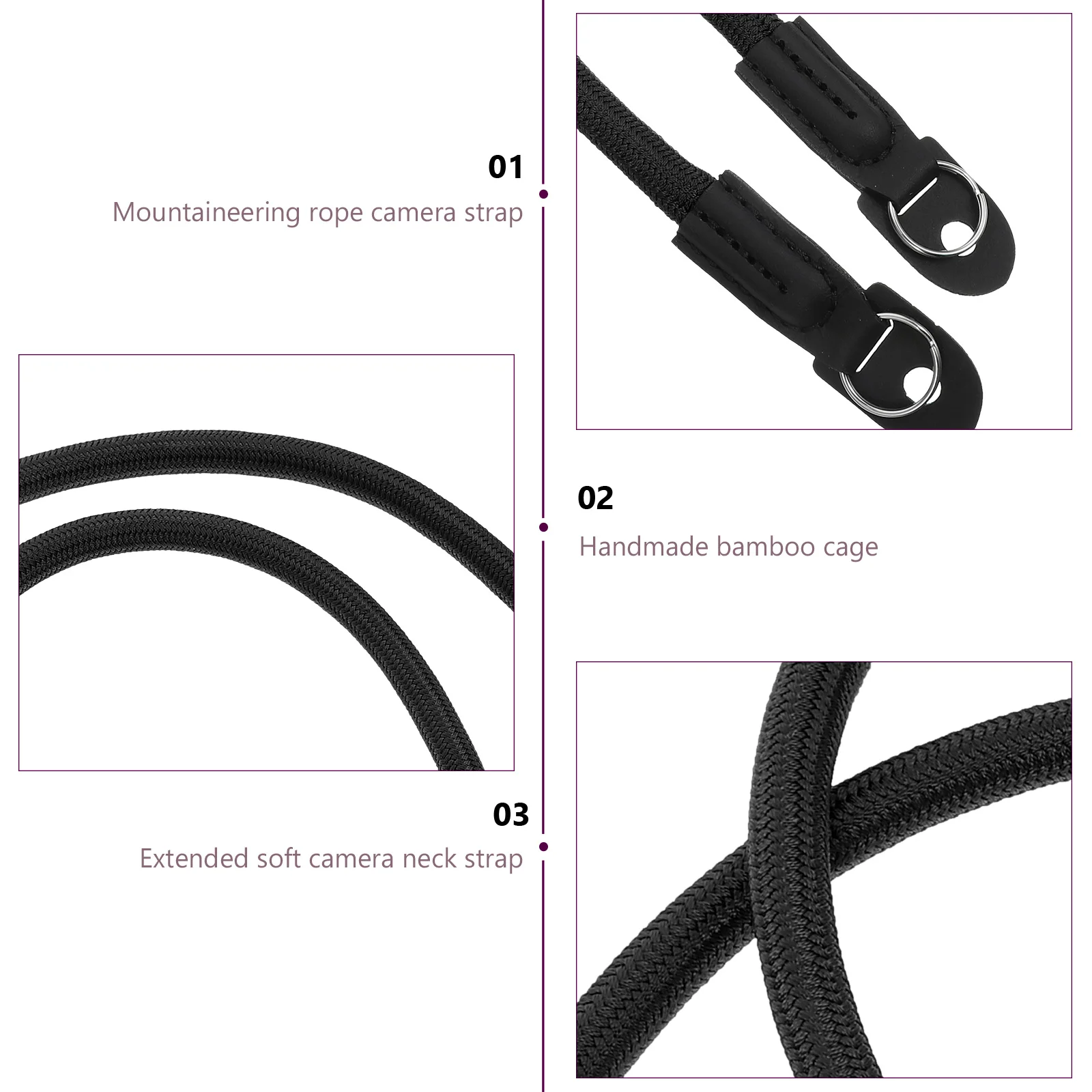 

Stainless Steel Microfiber Camera Strap Elastic Shoulder Neck Rope For Travel Safety Mountaineering Camcorder Lanyard