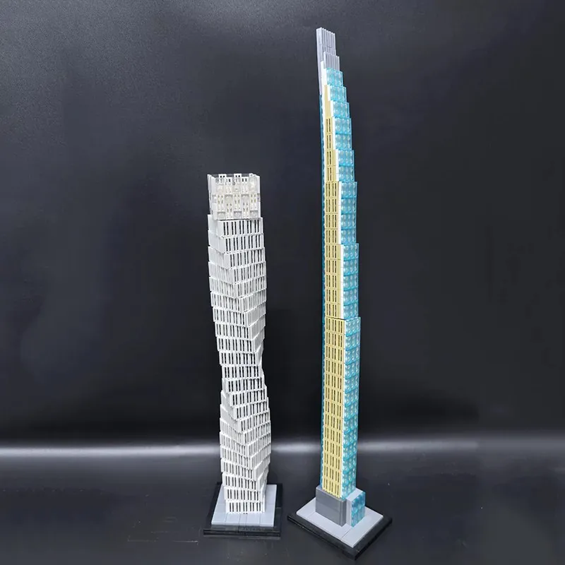634 قطعة MOC نيويورك ويست 57th شارع 1:800 مقياس نموذج مدينة شارع عرض ناطحة السحاب اللبنات الجمعية لعبة أطفال هدية