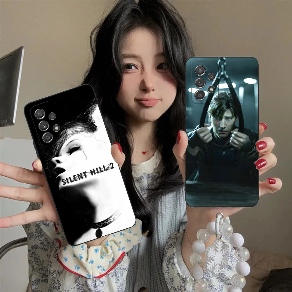 Horror Games S-Silent H-Hill Phone Case For Samsung S24,23,22,30,21,10,9,Ultra,Plus,Lite,FE,5G Black Soft Case