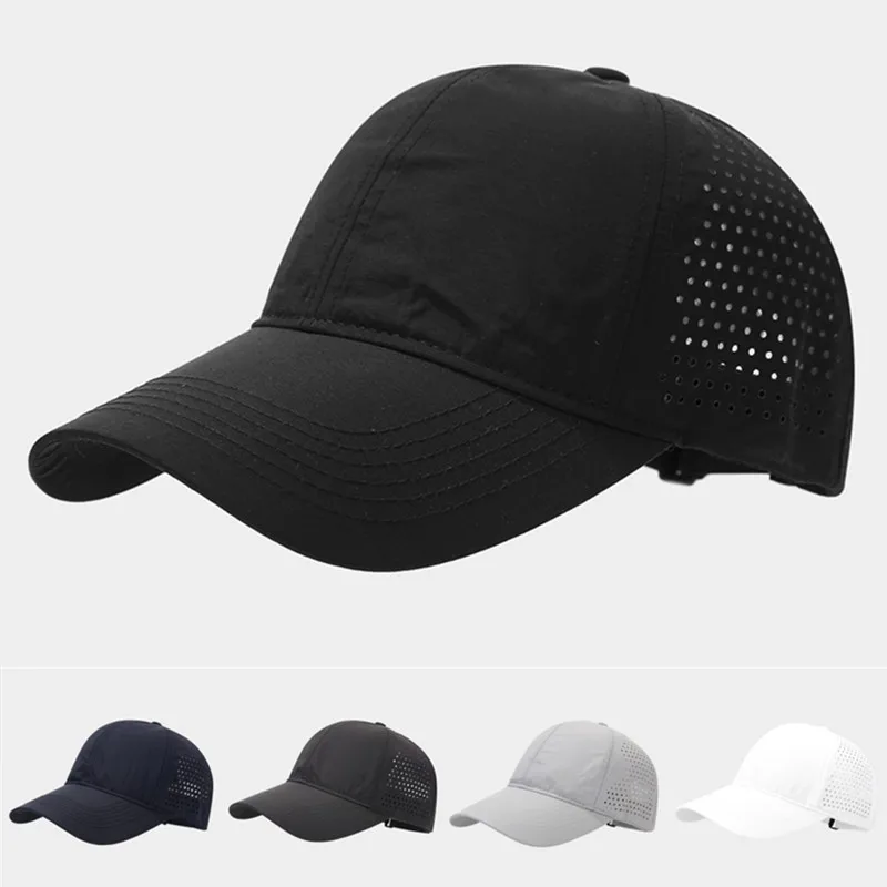 Summer Quick Drying Water Proof Thin Breathable Mesh Hat Sun Protection Baseball Outdoor Sports Hiking Cap Solid Visor Sunhat