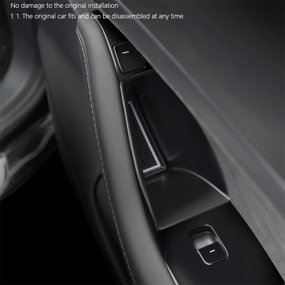 Per Tesla Model Y 3 2019-2023 scatola di immagazzinaggio della maniglia della porta floccaggio stivaggio riordino ABS Organizer per auto accessori