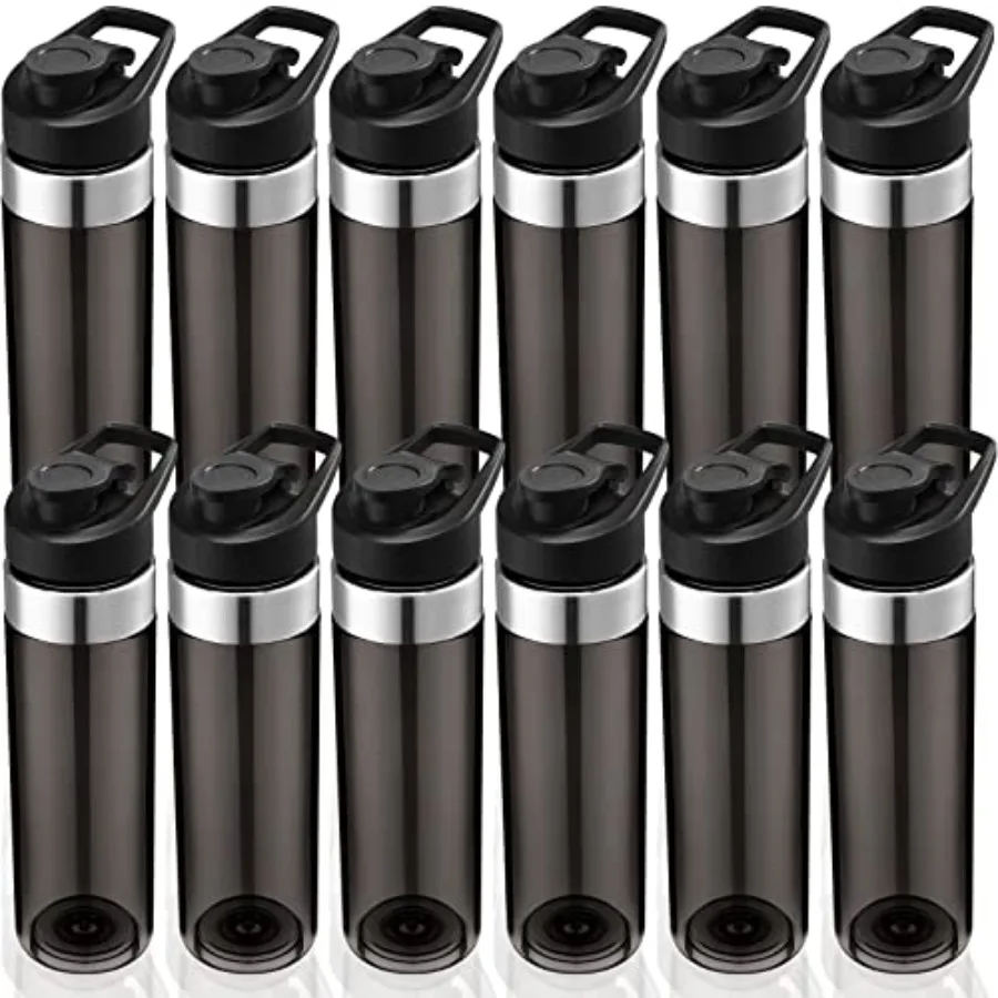 

12 Pack Water Bottle Bulk 20 oz Plastic Sports Water Bottles Reusable with Leakproof Lid, for Outdoor School Office Gym Cycling