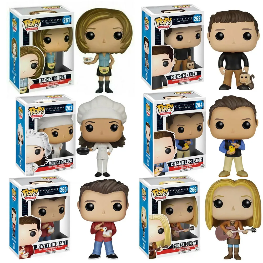 Funko Pop TV Friends Rachel Green 261 Chandler Bing 264 Ross Geller 262 Monica 263 Vinyl Action Figures Toys Gifts for Kids