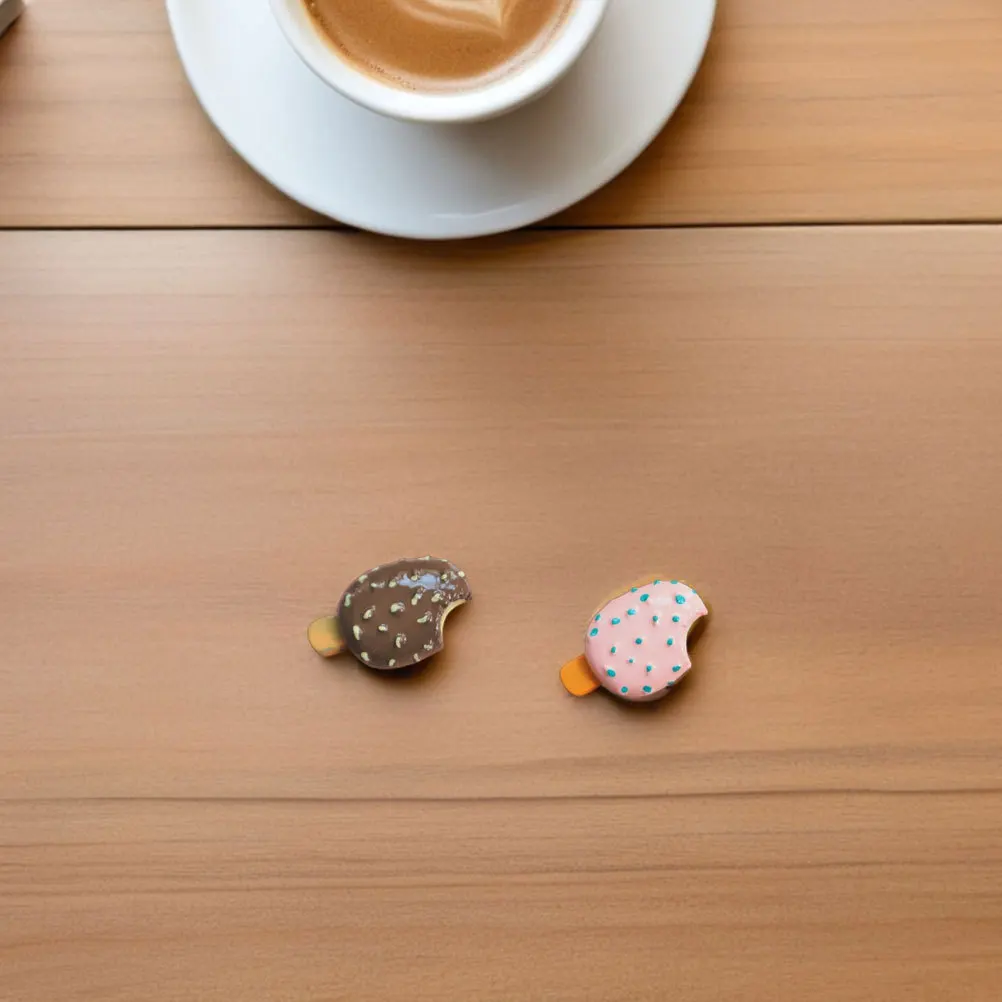 14 pçs resina falso sorvete chocolate picolé encantos para decorações diy casos de telefone scrapbooks adereços de comida realista