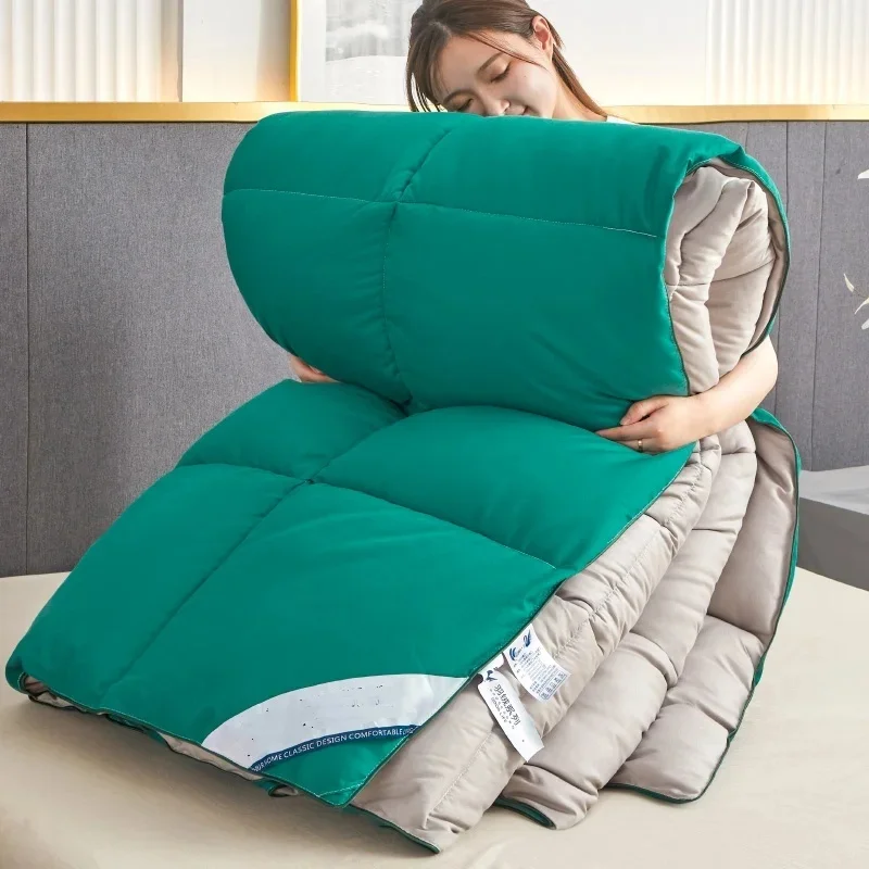 Four Season Use Lightweight Comforter Green Grey AB Side Quilt Core Home Hotel Thicken Quilted Blanket 150*200*1pc Drop Shipping
