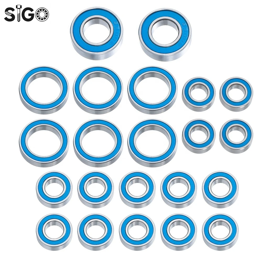 

38pcs Ball Bearing Set for 1/10 RC Car Parts Metric Blue Rubber Sealed Axial SCX10 III AXI03007 Metal Material