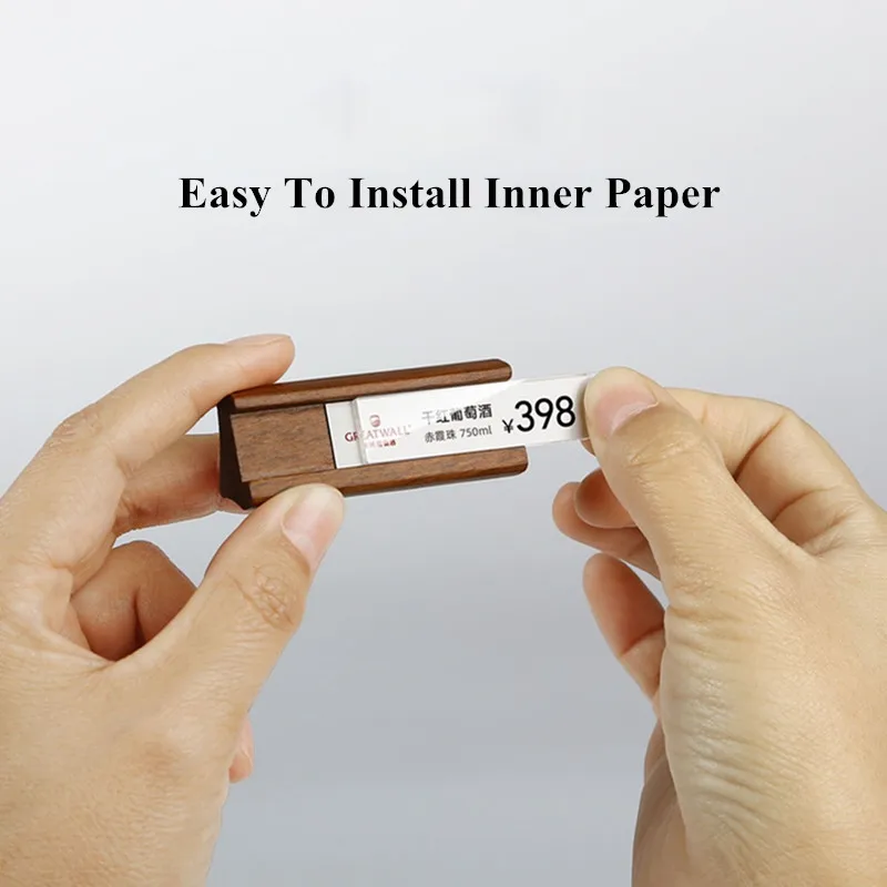 Small Wood Name Card Sign Holder Display Stand Mini Price Label Paper Holder Adjustable Number Watch Jewelry Price Cube Tags
