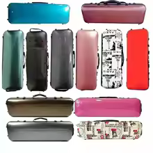 USA low tax Quality Multicolor Rectangle 4/4 3/4 Violin Case Code Lock Music Bag Carbon fiber Square Violin Box With hygrometer