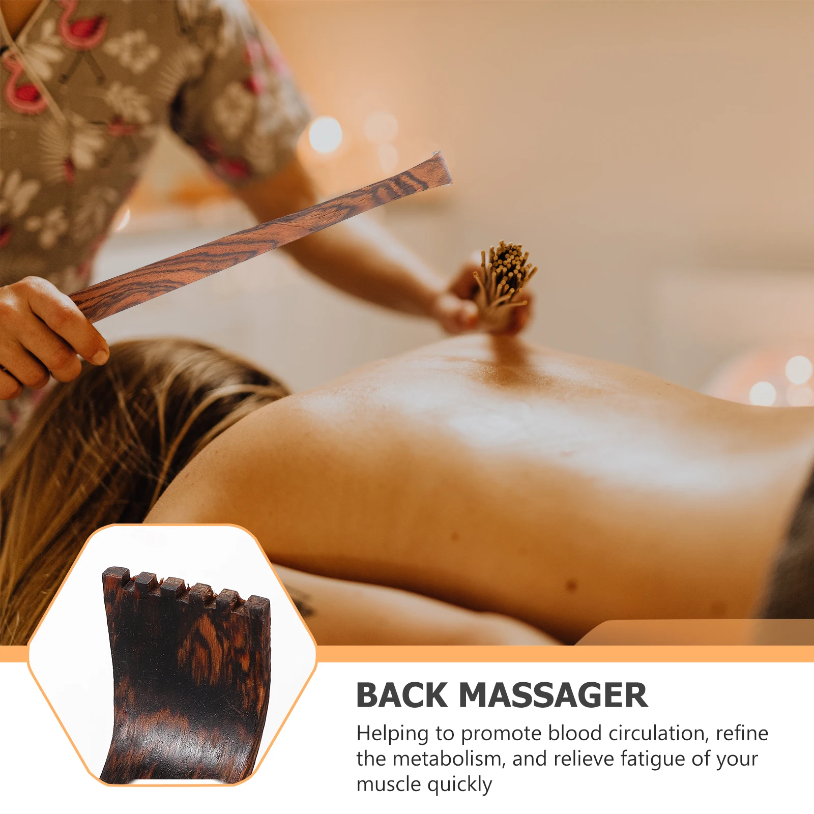 

1pc Wooden Back Premium Durable Practical Light Portable Itching Relief Tool For Home Use Body Scratcher Claw Back Massager Self