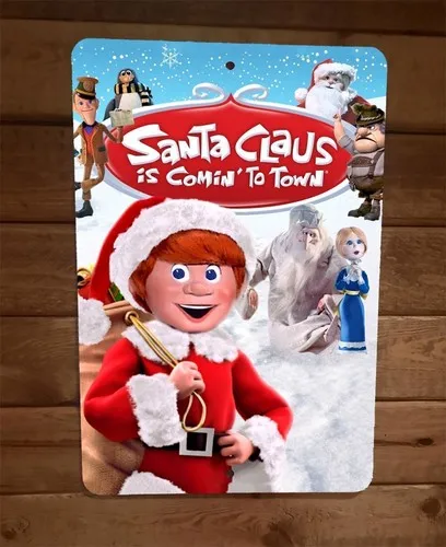 Santa Clause is Coming to Town Christmas Xmas  Metal Wall Sign Poster