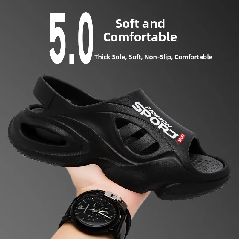 

Men's Summer Outdoor Sports Casual Thick Bottom Anti-Slip Sandals Driving Comfortable Flat Footwear Beach Slippers