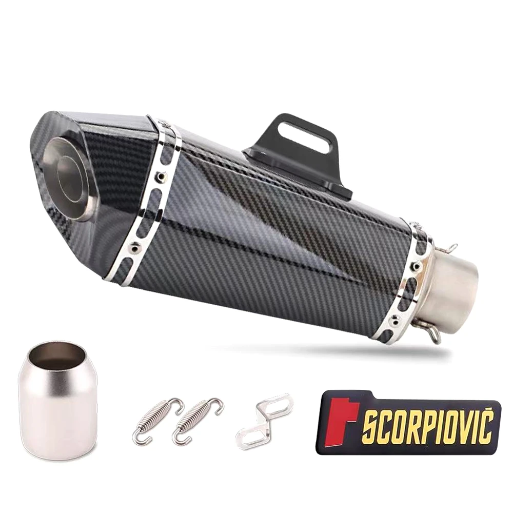 Universele 51mm Motorfiets Uitlaat Met DB Killer Sticker Uitlaat Voor Z900 Z400 Ninja400 300 ZX6R GSX250R R3 R6 R25 MT07 CBR300R