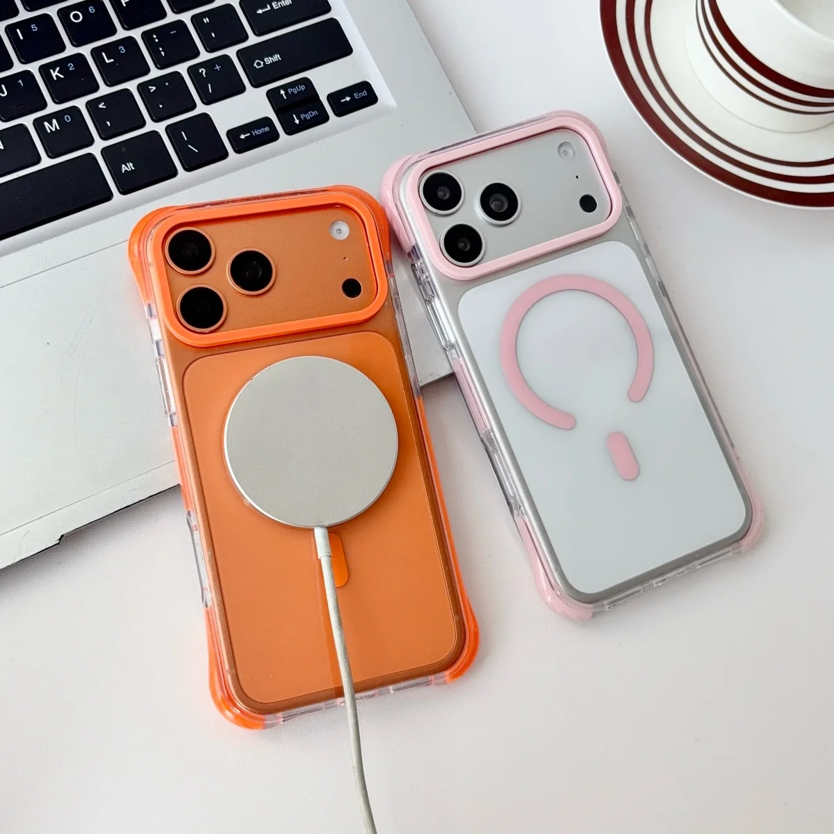 Airbags Shockproof Clear Magnetic Armor Case for IPhone 18 17 16 15 14 Pro Max for Magsafe Wireless Charging Shockproof Cover view 5