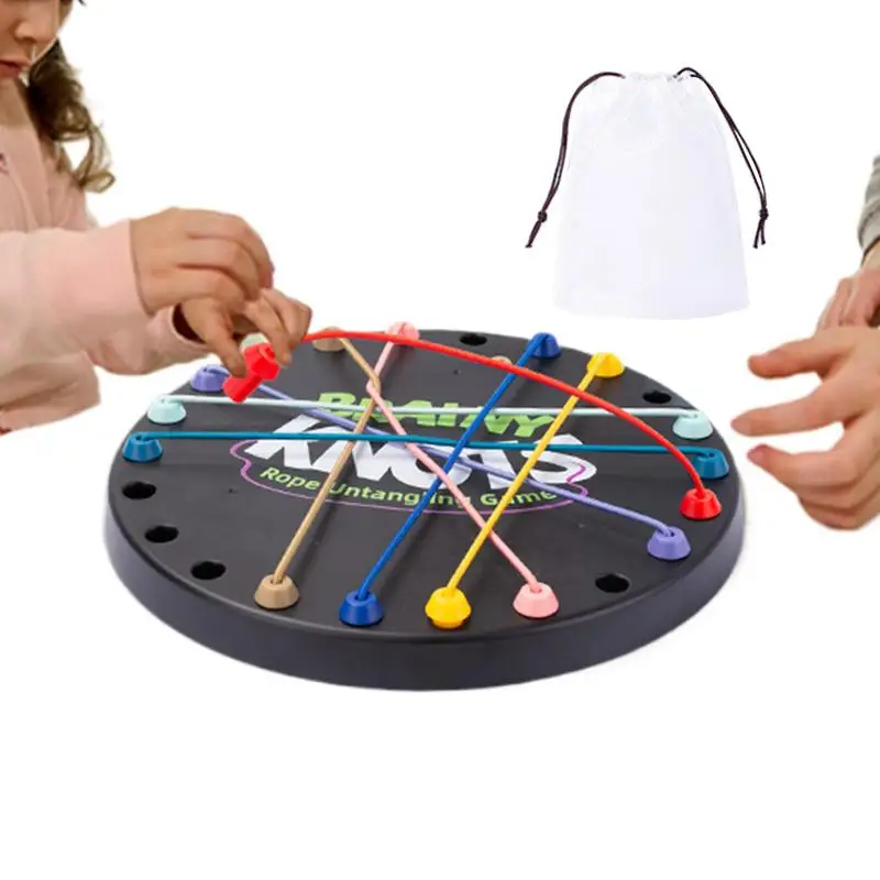 Twisted Rope Game Kids Rope Game Interactive Rope Untying Toy Rope Challenging Board Game Funny Logical Thinking Game Set