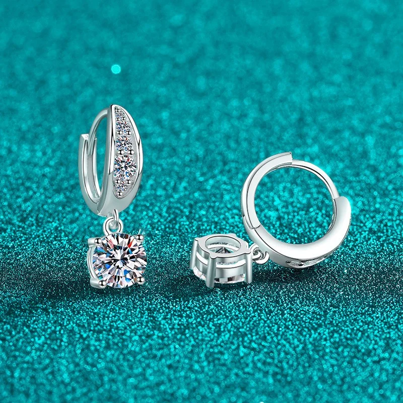 

ZFSILVER модные женские серьги из стерлингового серебра 925 пробы с муассанитом, классический дизайн, серьги с лапой 1 карат, подвески, 4 упаковки, ювелирные аксессуары, подарки