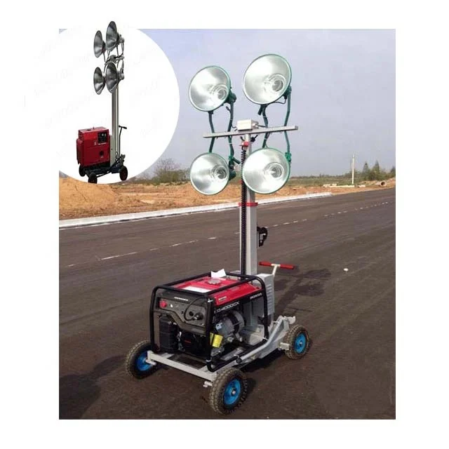 

Mobile omnidirectional automatic lifting lighting car Emergency lighting working light for building construction