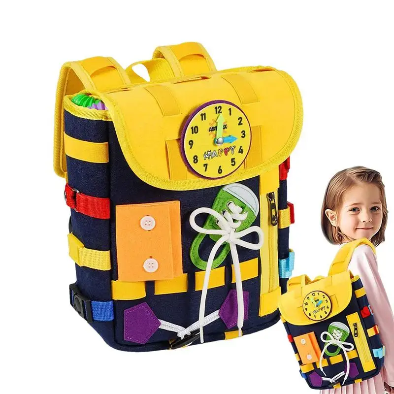 

Montessori Busy Board Felt Learning Backpack For Toddlers Busy Baby Board Kids Educational Toys For Fine Motor Skill Development