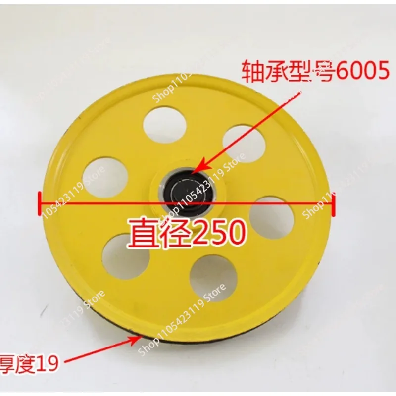 Elevator Tension Pulley 250*19*6005 Tensioning Device Wheel Speed Limiter Rope Break Pulley Accessories